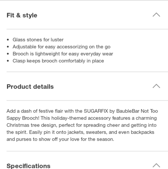 Sugarfix by Baublebar Not too Sappy Tree brooch discontinued - Picture 3 of 7